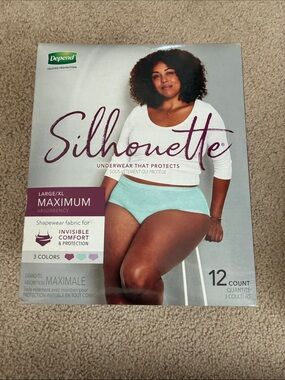 Depend Silhouette Incontinence Underwear for Women Large/XL- 12 Count. New